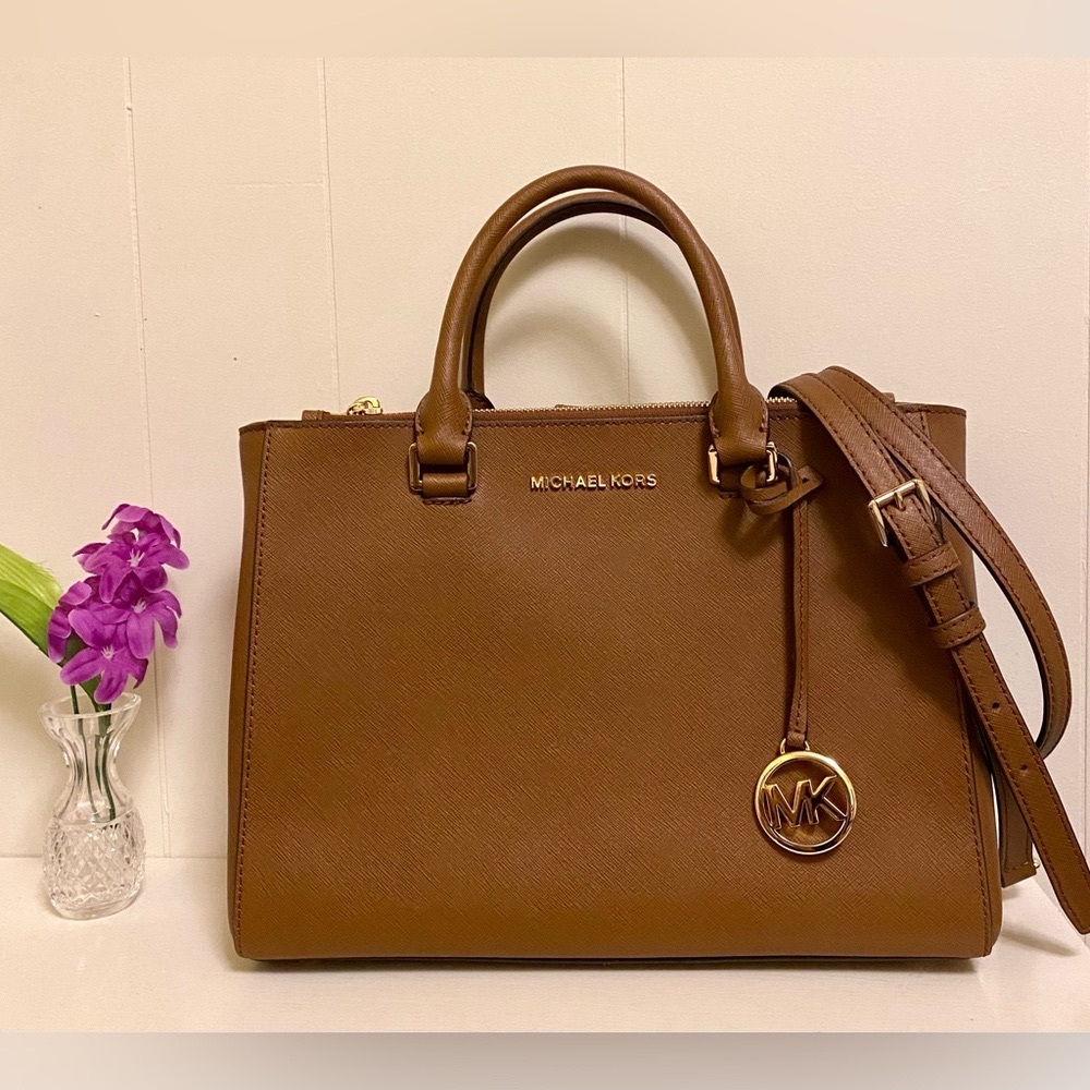Michael Kors NWT Kellen Brown Leather Satchel